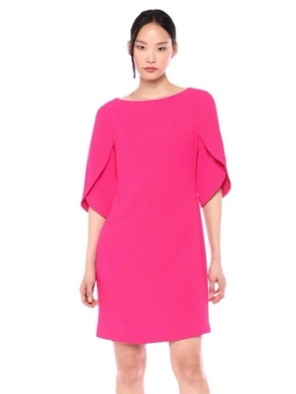 Trina Turk Magenta Split Flutter Sleeve Shift Dress Size 6